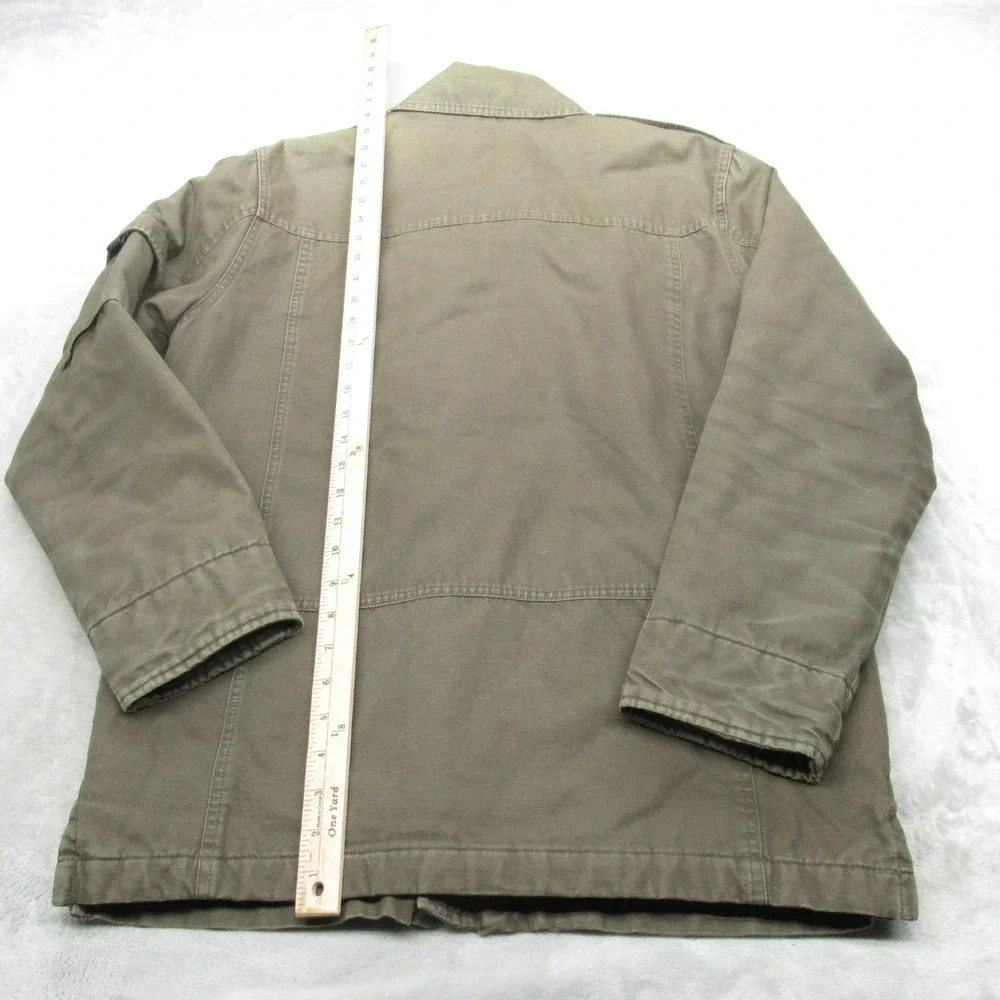 Eddie Bauer Field Jacket Mens Small Green Canvas Quilted Removable Utility Panel - Picture 15 of 16
